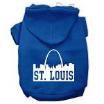 St Louis Skyline Screen Print Pet Hoodies Blue Size Lg