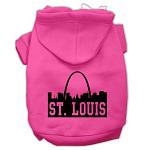 St Louis Skyline Screen Print Pet Hoodies Bright Pink Size Lg