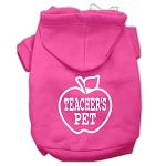 Teachers Pet Screen Print Pet Hoodies Bright Pink Size L