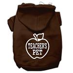 Teachers Pet Screen Print Pet Hoodies Brown Size L