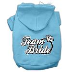 Team Bride Screen Print Pet Hoodies Baby Blue Size Lg