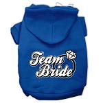 Team Bride Screen Print Pet Hoodies Blue Size Lg