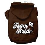 Team Bride Screen Print Pet Hoodies Brown Size Lg