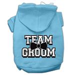 Team Groom Screen Print Pet Hoodies Baby Blue Size Lg