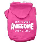 This is What Awesome Looks Like Dog Pet Hoodies Bright Pink Size Lg