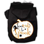 Too Cute to Spook Screenprint Hoodie Black L