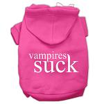 Vampires Suck Screen Print Pet Hoodies Bright Pink Size L