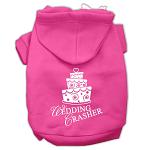 Wedding Crasher Screen Print Pet Hoodies Bright Pink Size Lg