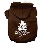 Wedding Crasher Screen Print Pet Hoodies Brown Size Lg