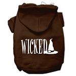 Wicked Screen Print Pet Hoodies Brown Size Lg