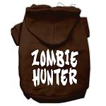 Zombie Hunter Screen Print Pet Hoodies Brown Size Lg