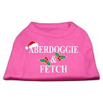 Aberdoggie Christmas Screen Print Shirt Bright Pink L