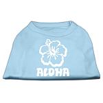 Aloha Flower Screen Print Shirt Baby Blue Lg