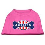 Bonely in America Screen Print Shirt Bright Pink Lg