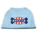 Bonely in America Screen Print Shirt Baby Blue Lg