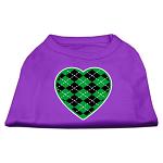 Argyle Heart Green Screen Print Shirt Purple Lg