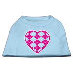 Argyle Heart Pink Screen Print Shirt Baby Blue Lg