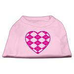 Argyle Heart Pink Screen Print Shirt Light Pink Lg