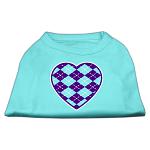 Argyle Heart Purple Screen Print Shirt Aqua Lg