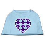 Argyle Heart Purple Screen Print Shirt Baby Blue Lg