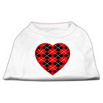 Argyle Heart Red Screen Print Shirt White L