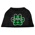 Argyle Paw Green Screen Print Shirt Black Lg