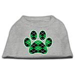 Argyle Paw Green Screen Print Shirt Grey Lg