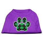 Argyle Paw Green Screen Print Shirt Purple Lg