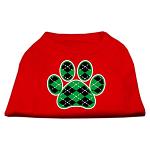 Argyle Paw Green Screen Print Shirt Red Lg