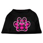 Argyle Paw Pink Screen Print Shirt Black Lg