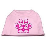 Argyle Paw Pink Screen Print Shirt Light Pink Lg