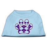 Argyle Paw Purple Screen Print Shirt Baby Blue Lg