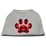 Argyle Paw Red Screen Print Shirt Grey Lg