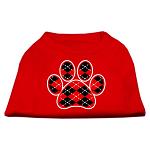 Argyle Paw Red Screen Print Shirt Red Lg