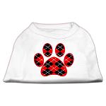 Argyle Paw Red Screen Print Shirt White L