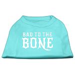 Bad to the Bone Dog Shirt Aqua Lg