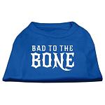 Bad to the Bone Dog Shirt Blue Lg