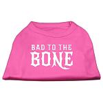 Bad to the Bone Dog Shirt Bright Pink Lg