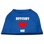 Bitches Love Me Screen Print Shirts Blue Lg