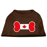 Bone Shaped Canadian Flag Screen Print Shirts Brown Lg