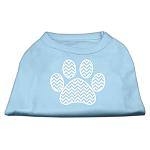 Chevron Paw Screen Print Shirt Baby Blue Lg