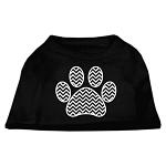 Chevron Paw Screen Print Shirt Black Lg