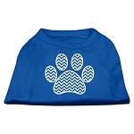 Chevron Paw Screen Print Shirt Blue Lg