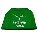 Dear Santa I Went with Naughty Screen Print Shirts Emerald Green Lg