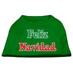 Feliz Navidad Screen Print Shirts Emerald Green Lg