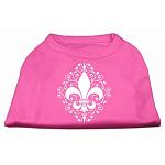 Henna Fleur De Lis Screen Print Shirt Bright Pink Lg