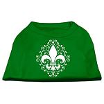 Henna Fleur de Lis Screen Print Shirt Emerald Green Lg