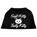 Softy Kitty, Tasty Kitty Screen Print Dog Shirt Black Lg