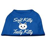 Softy Kitty, Tasty Kitty Screen Print Dog Shirt Blue Lg