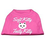 Softy Kitty, Tasty Kitty Screen Print Dog Shirt Bright Pink Lg